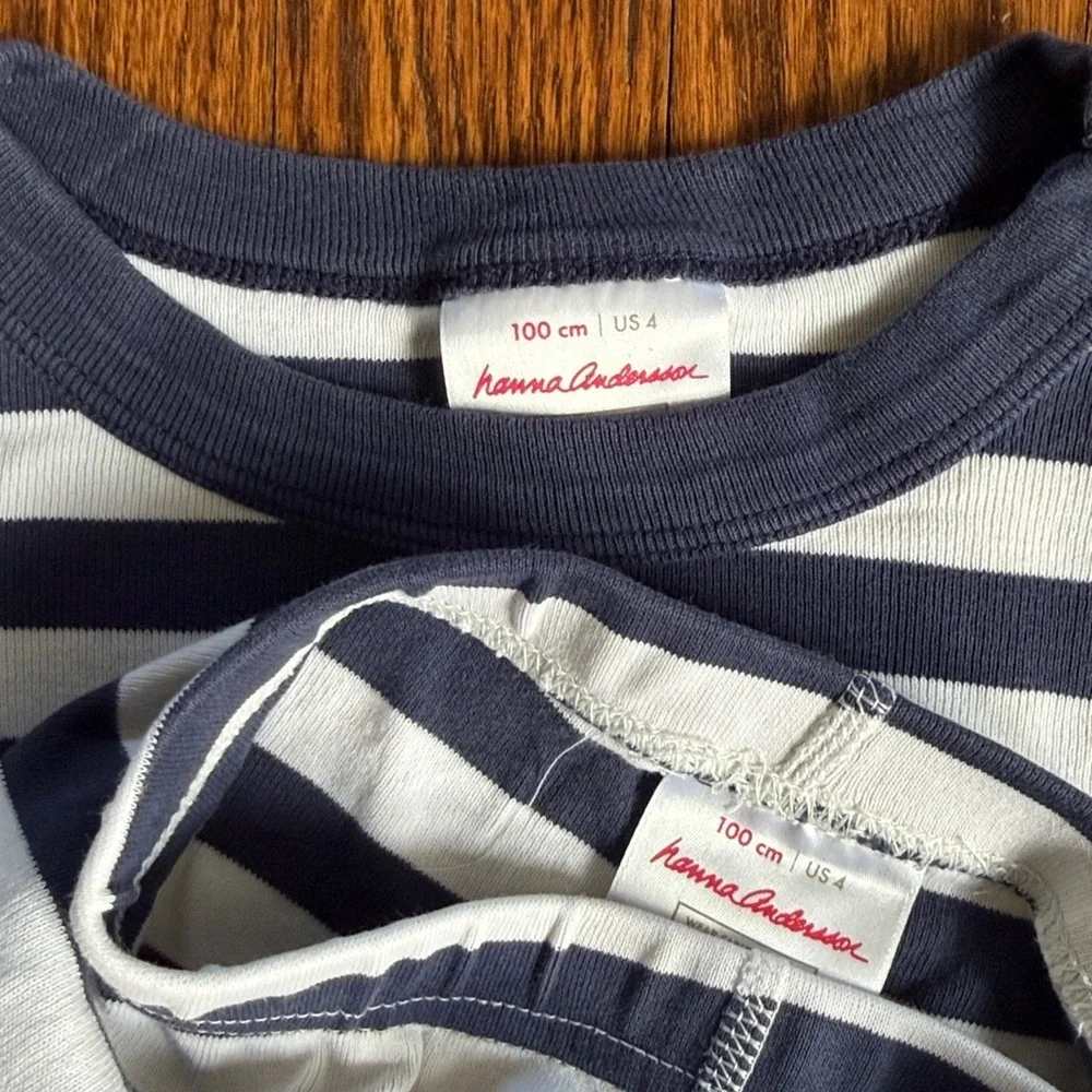 Hanna Andersson Striped Blue Kids Pajamas